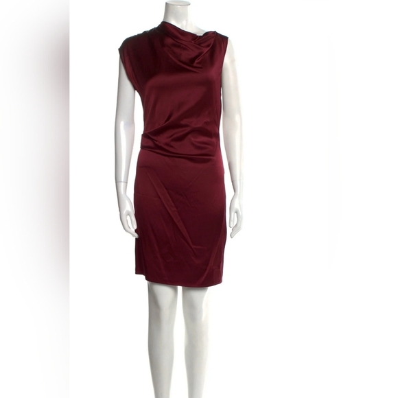 Helmut Lang For Intermix Burgundy Sleeveless Dress Size 2 - Picture 1 of 5